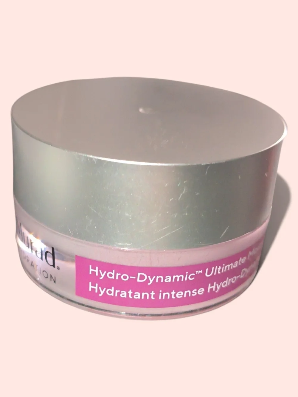Murad Hydration Gel Cream Jar with Pink Accent and Silver Lid